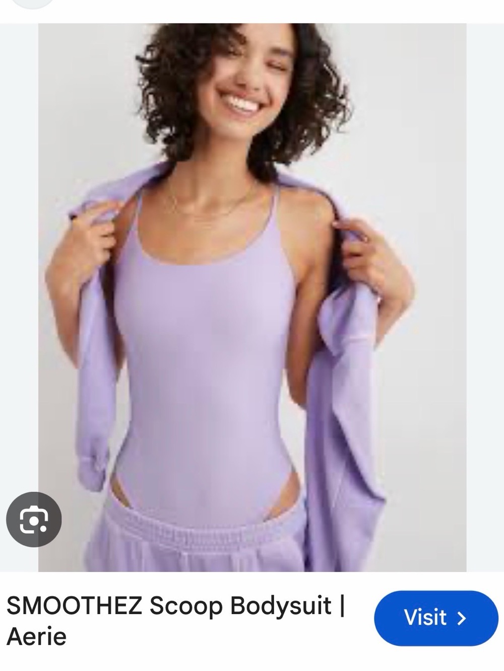 aerie Lavender Scoop Bodysuit with Thin Straps